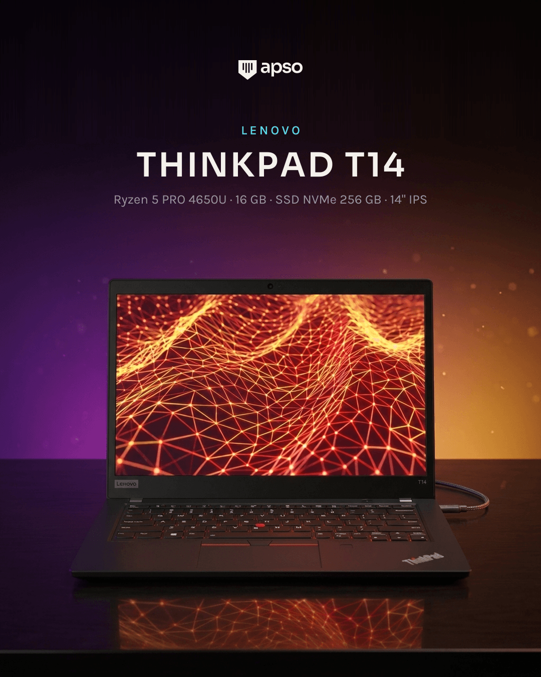 Lenovo ThinkPad T14 Gen 1 14" Touch – Ryzen 5 PRO, 16GB RAM, 256GB SSD